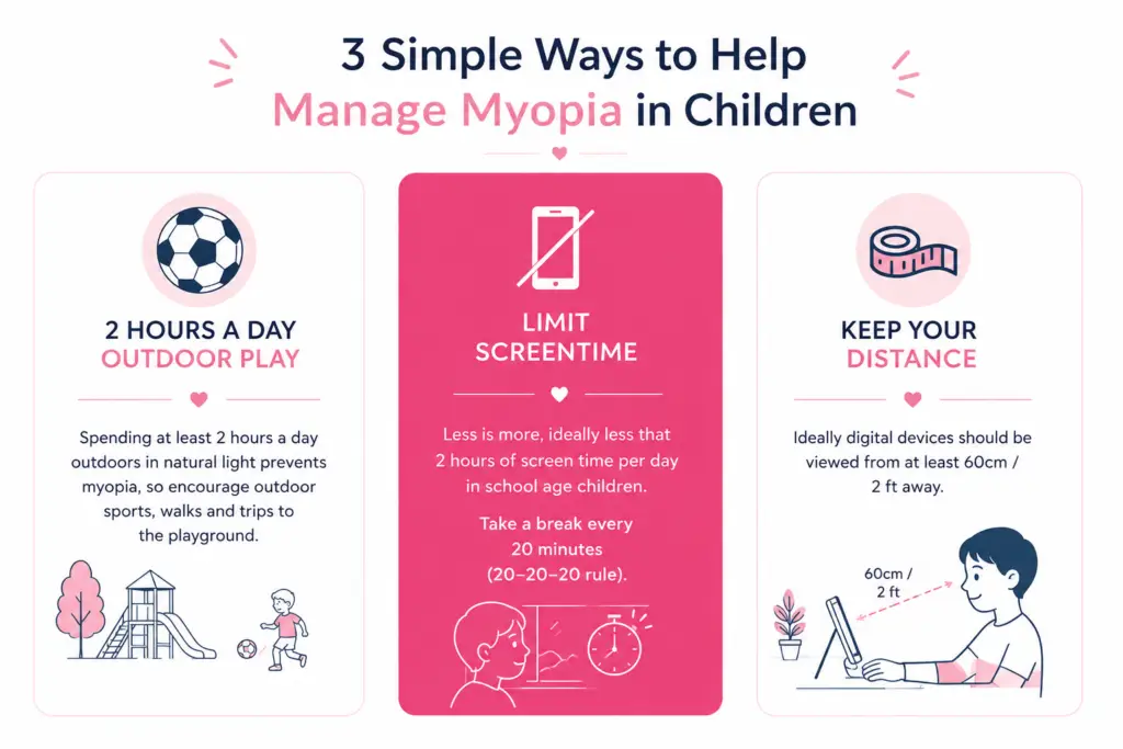 myopia- children- progression- time outdoors-screens-distance
